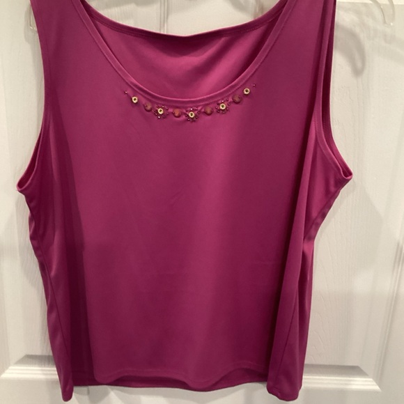 Alfred Dunner Fuchsia Textured Jacket and Top Set - Picture 6 of 8